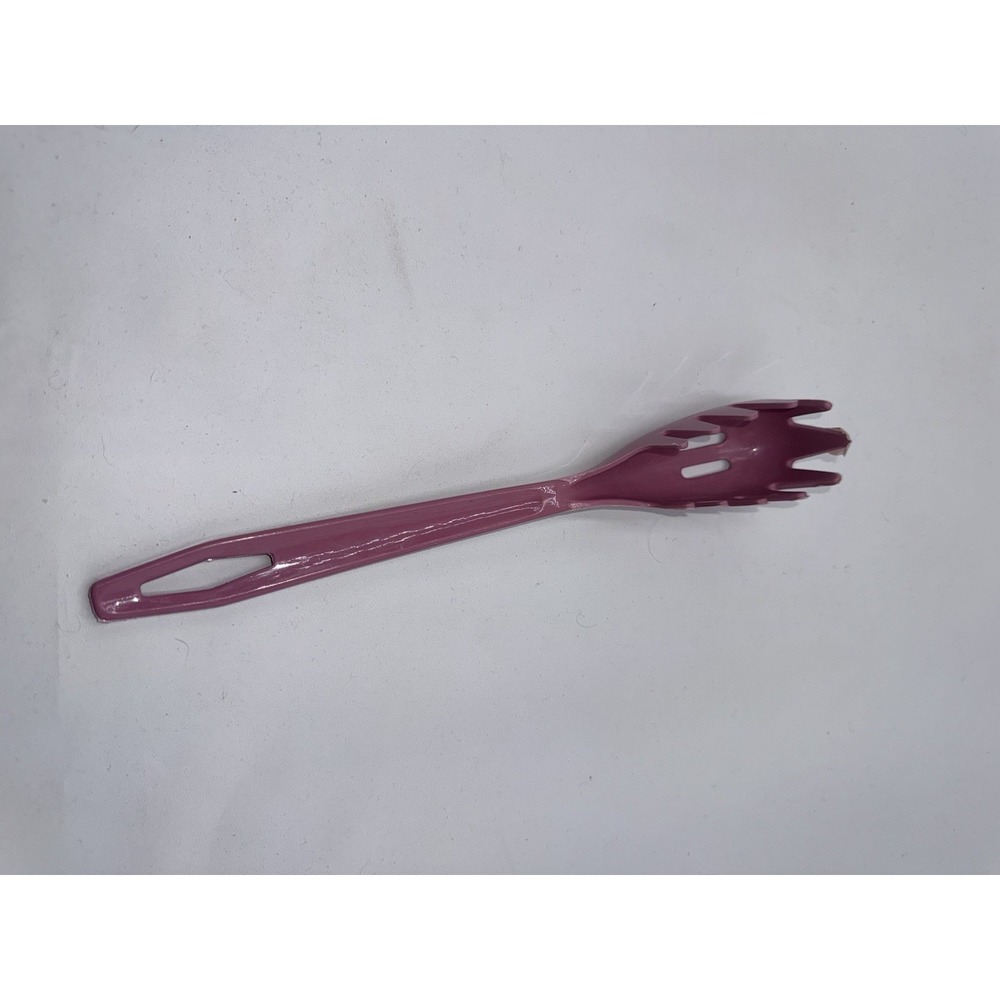 Vintage KING KRAFT Pasta Spoon‎ Nylon Plastic Cooking Utensil Mauve Pink 11"